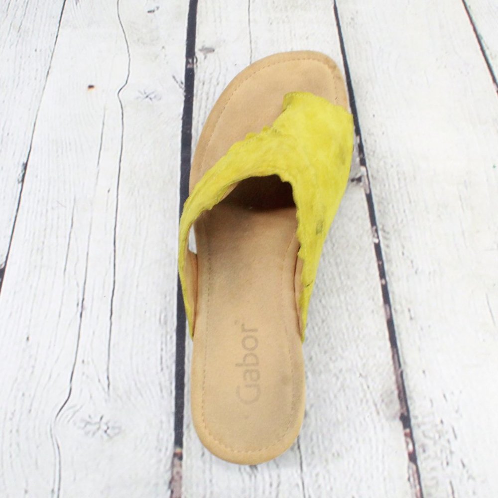 Gabor Green Suede Toe Post Block Heeled Slip on Sandals Size US 6 - Picture 6 of 9